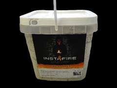 2 Gal Bucket Instafire  2 Gal bucket of InstaFire.  This is great for keeping with your camping and hunting equipment.  Never leave home without it! Approximately 8 lbs. of InstaFire.$29.95 + Shipping